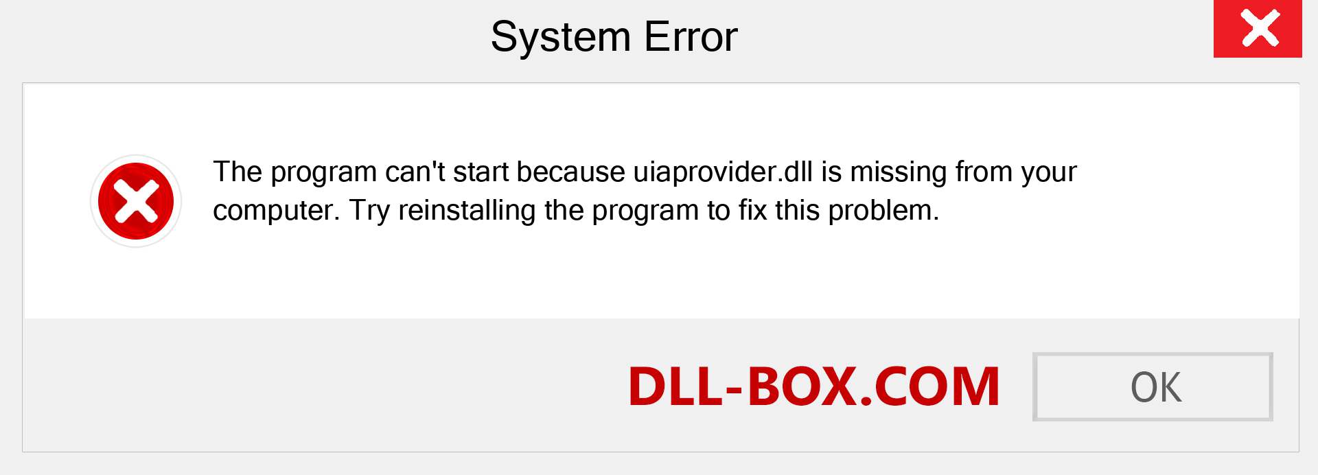  uiaprovider.dll file is missing?. Download for Windows 7, 8, 10 - Fix  uiaprovider dll Missing Error on Windows, photos, images
